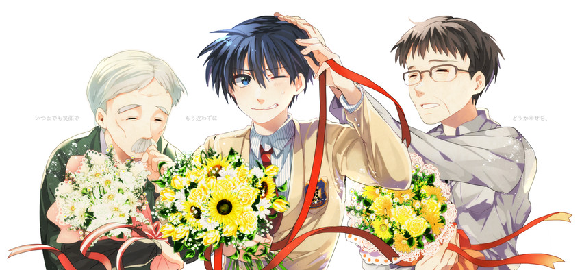 okazaki tomoya, okazaki naoyuki, and koumura toshio (clannad) drawn by takumi_(scya)