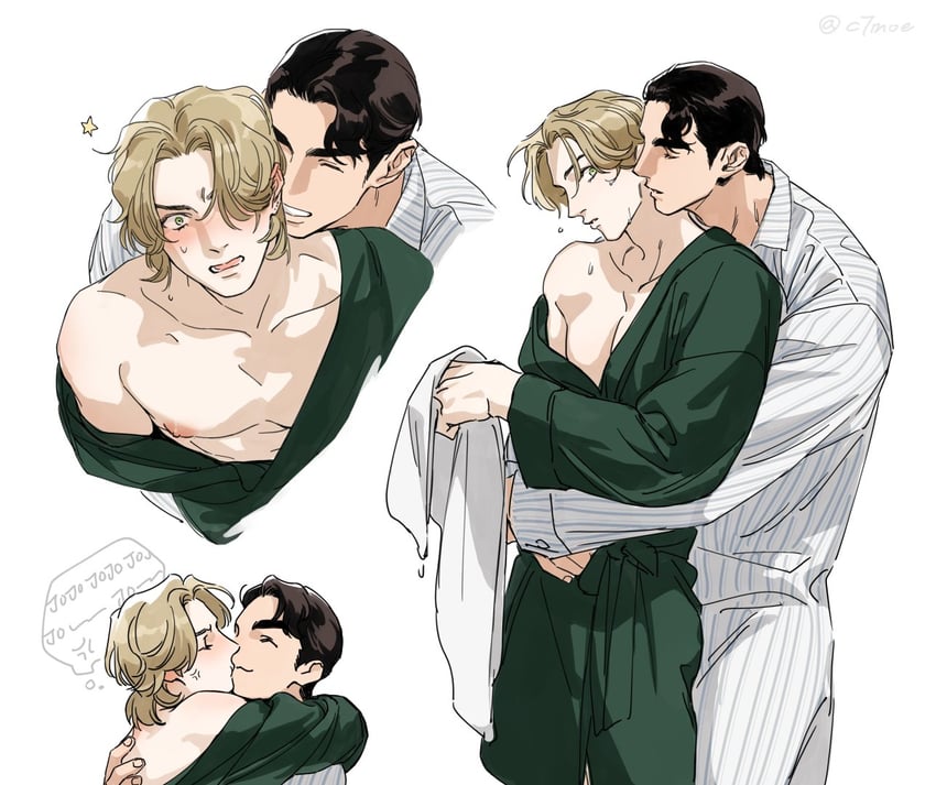 dio brando and jonathan joestar (jojo no kimyou na bouken and 1 more) drawn by meng_bu_chong