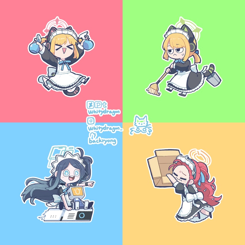 aris, momoi, midori, and yuzu (blue archive) drawn by whitydragon