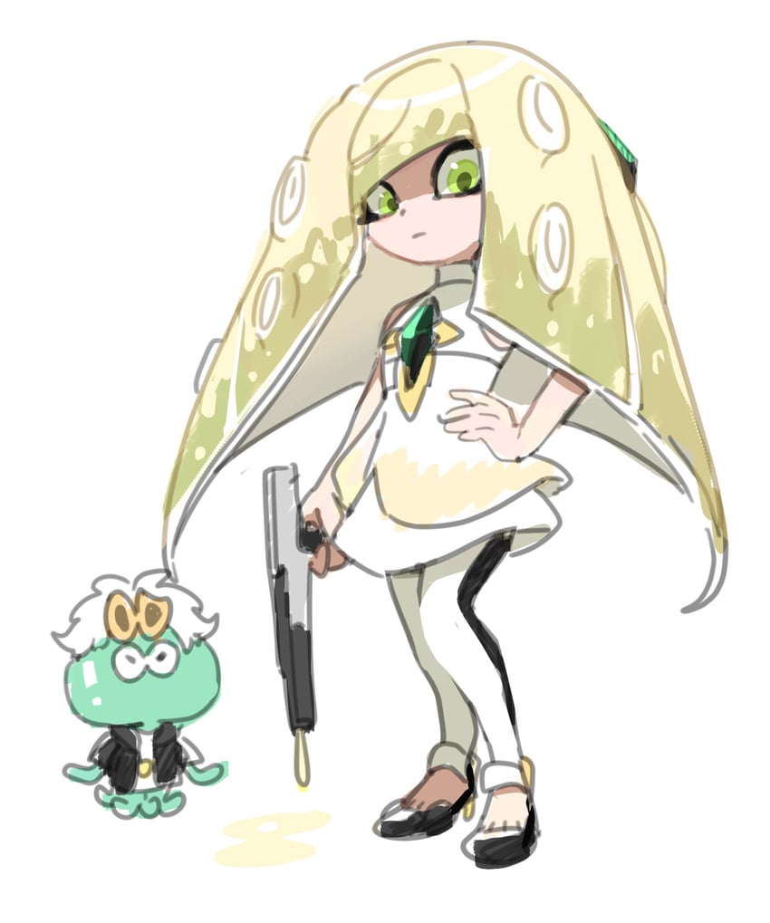 lusamine, guzma, and jellyfish (pokemon and 2 more) drawn by dede_(qwea_00000)