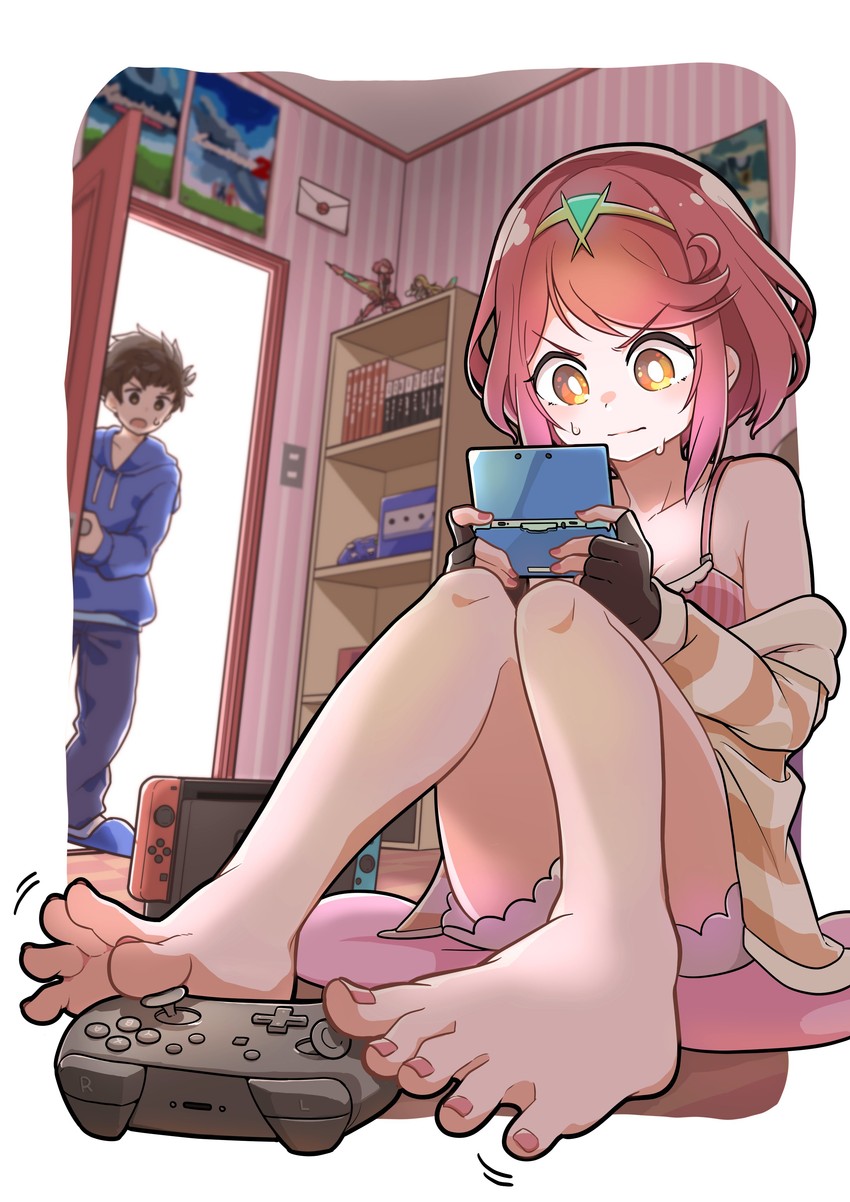 pyra and rex (xenoblade chronicles and 1 more) drawn by merugamu_melgum