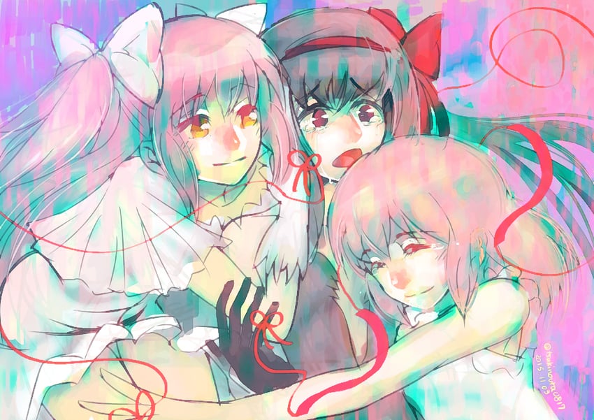 akemi homura, kaname madoka, ultimate madoka, and akuma homura (mahou shoujo madoka magica and 1 more) drawn by hakkasame