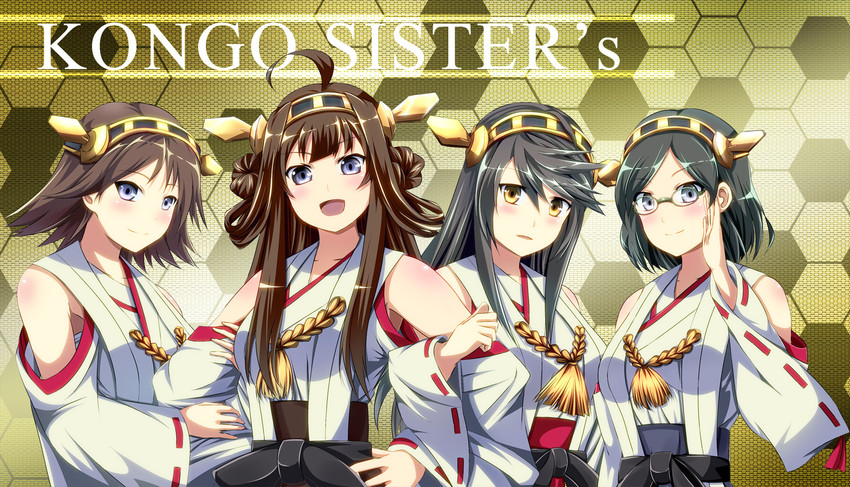 kongou, haruna, hiei, and kirishima (kantai collection) drawn by inoshira