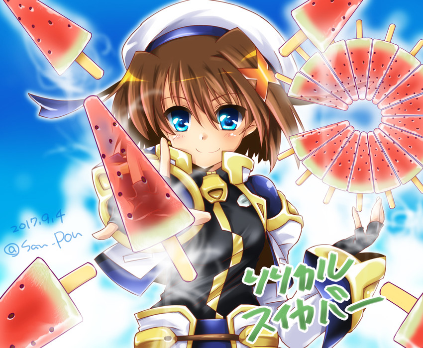 yagami hayate (lyrical nanoha and 2 more) drawn by san-pon