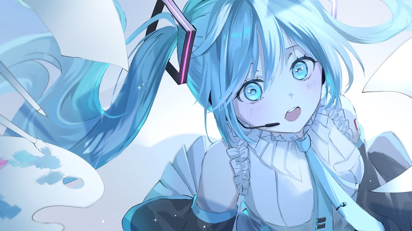 hatsune miku (vocaloid and 1 more) drawn by kiho-1206