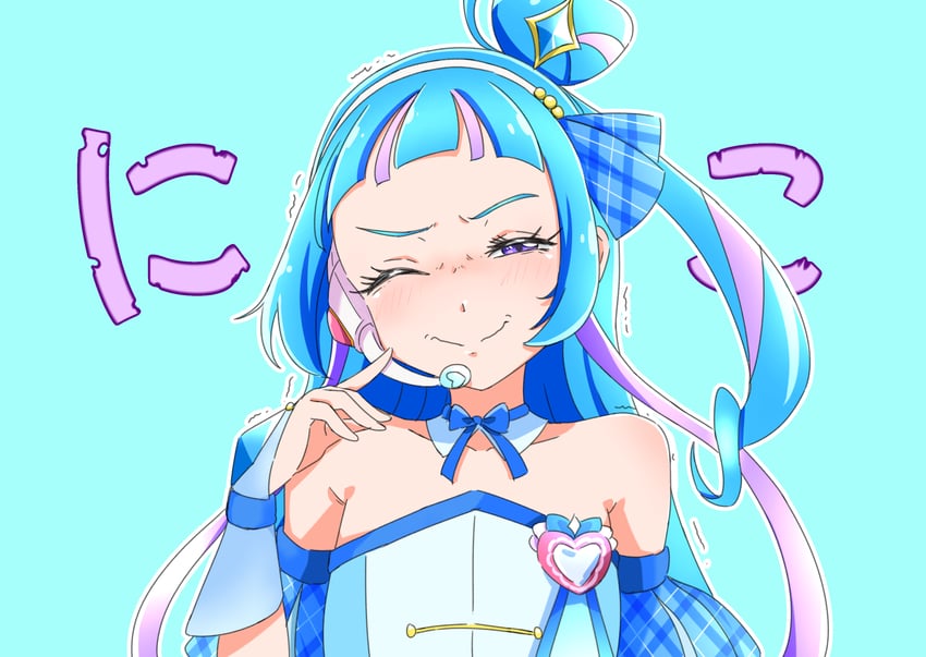 aokaze nana and cure wink (precure and 1 more) drawn by hakuino_hakase