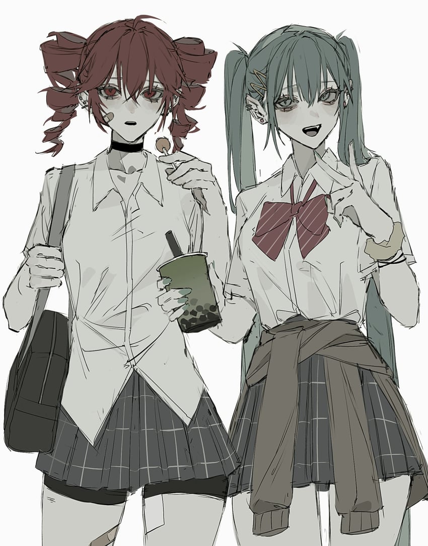 hatsune miku and kasane teto (vocaloid and 1 more) drawn by daddyxxxk