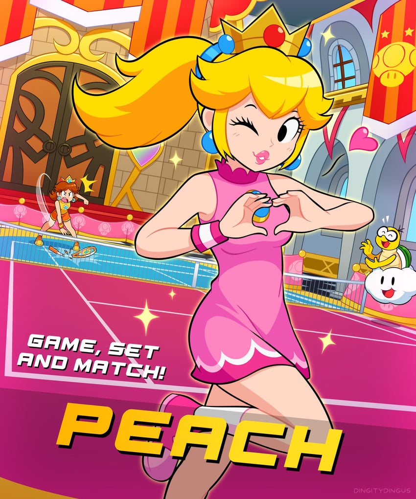 princess peach, princess daisy, lakitu, and lakitu's cloud (mario and 2 more) drawn by vinny_(dingitydingus)