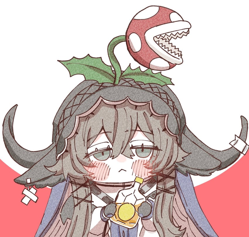 piranha plant and pallas (arknights and 1 more) drawn by bokiboki333