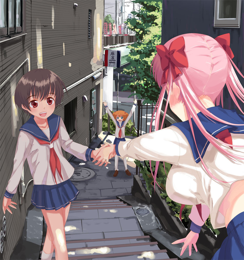 haramura nodoka, miyanaga saki, and kataoka yuuki (saki) drawn by yamamoto_shima