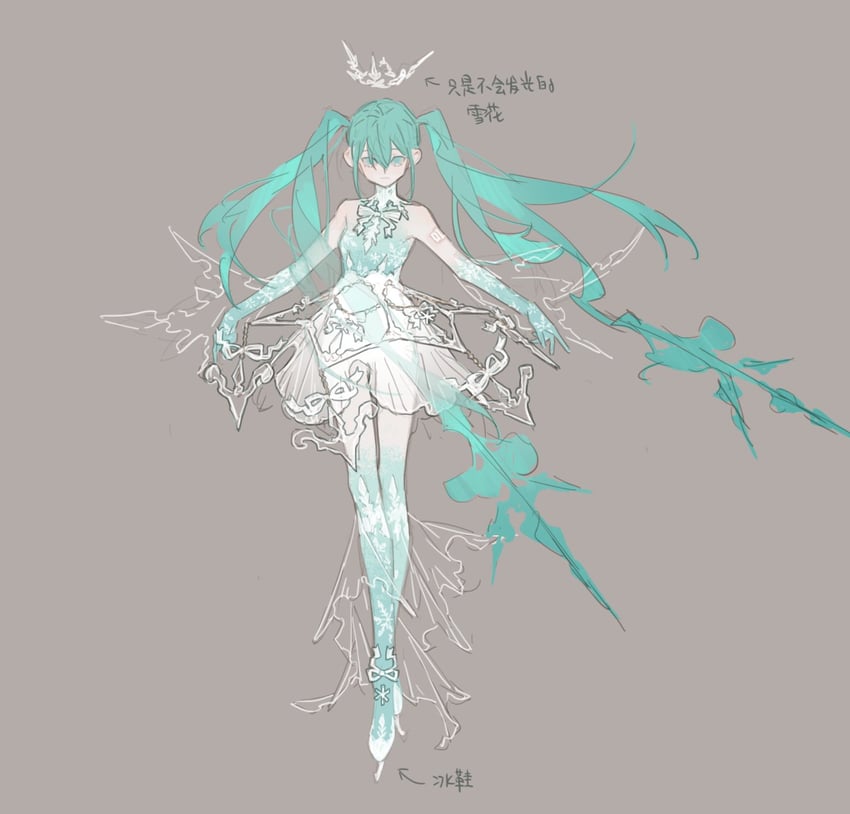 hatsune miku and yuki miku (vocaloid) drawn by amano_meme