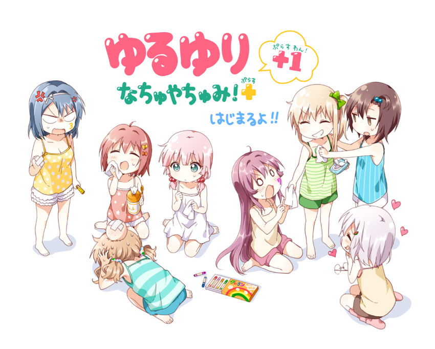toshinou kyouko, akaza akari, funami yui, yoshikawa chinatsu, oomuro sakurako, and 3 more (yuruyuri and 1 more) drawn by namori