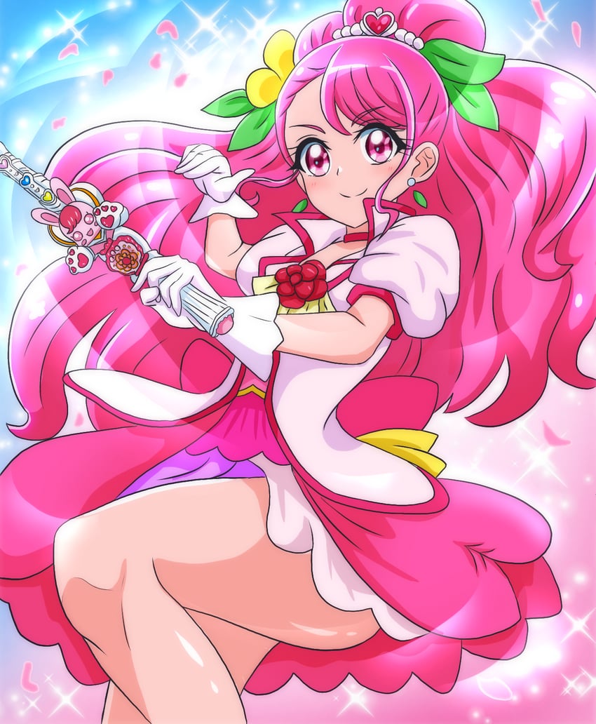 hanadera nodoka, cure grace, and rabirin (precure and 1 more) drawn by manga_sakuga_(precure)