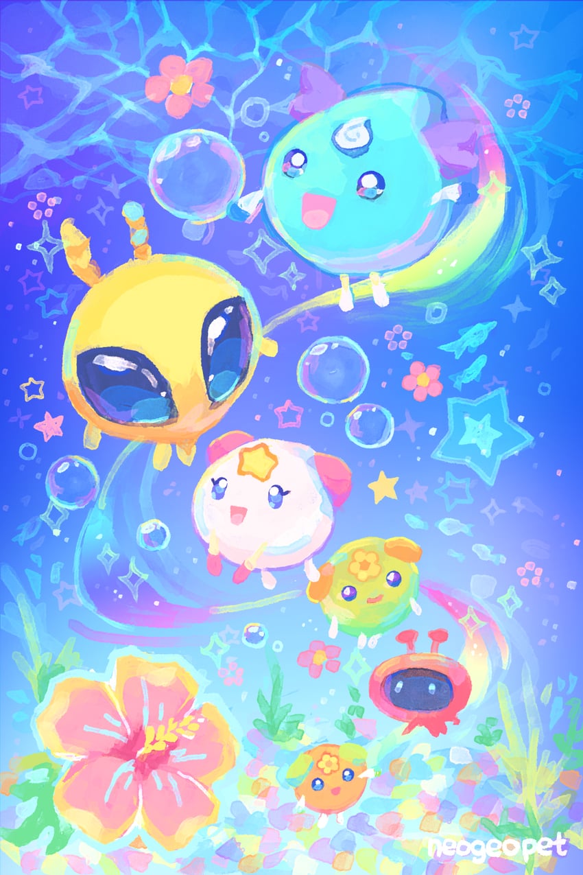 tu, stinga, puku, muki, and kadet (aquapets) drawn by neogeopet