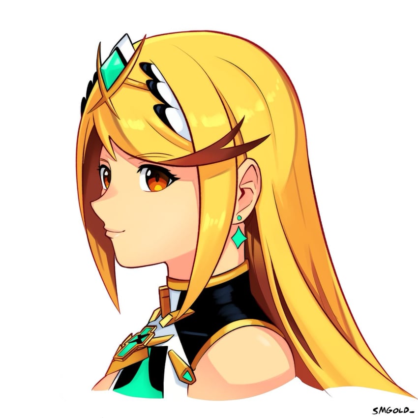 mythra (xenoblade chronicles and 1 more) drawn by smgold