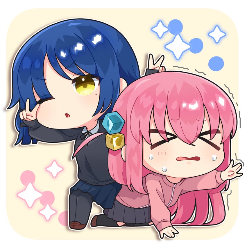 gotoh hitori and yamada ryo (bocchi the rock!) drawn by natori_nato