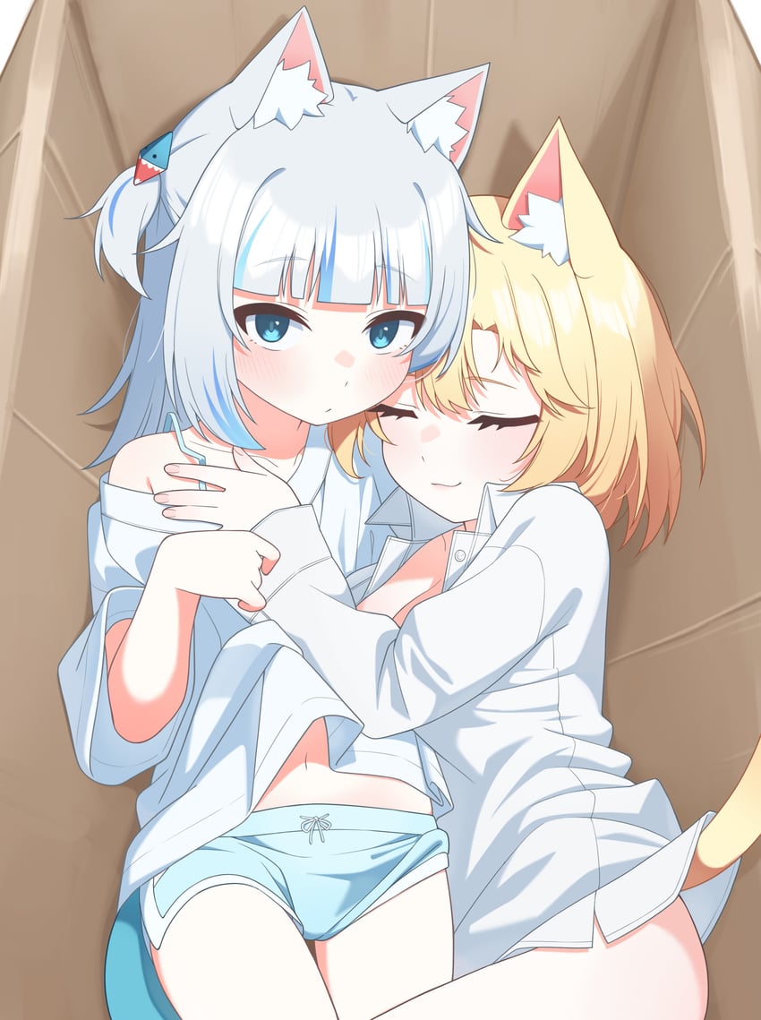 gawr gura and watson amelia (hololive and 1 more) drawn by ugaaaa1