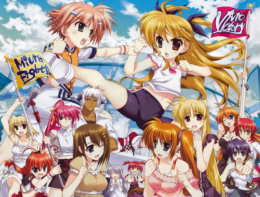 fate testarossa, takamachi nanoha, yagami hayate, vita, vivio, and 7 more (lyrical nanoha and 1 more)