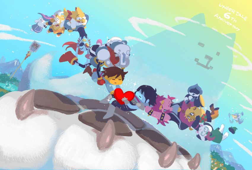 frisk, sans, kris, papyrus, undyne, and 11 more (undertale and 1 more) drawn by nanboku