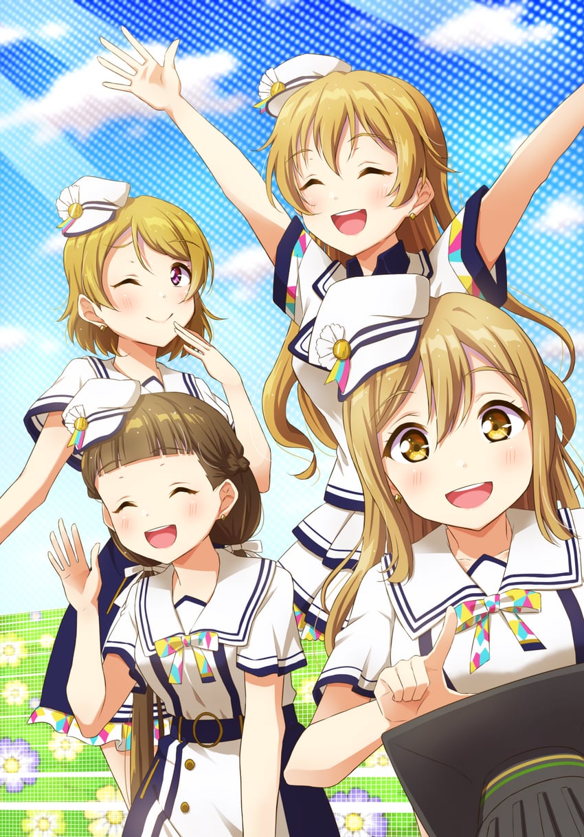 koizumi hanayo, kunikida hanamaru, konoe kanata, and sakurakoji kinako (love live! and 4 more) drawn by qy73
