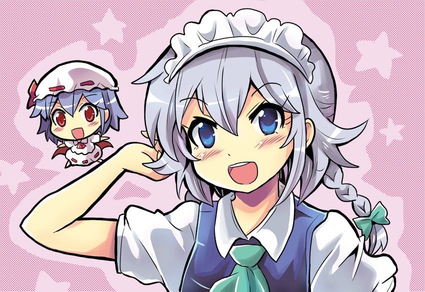 remilia scarlet and izayoi sakuya (touhou) drawn by colonel_aki
