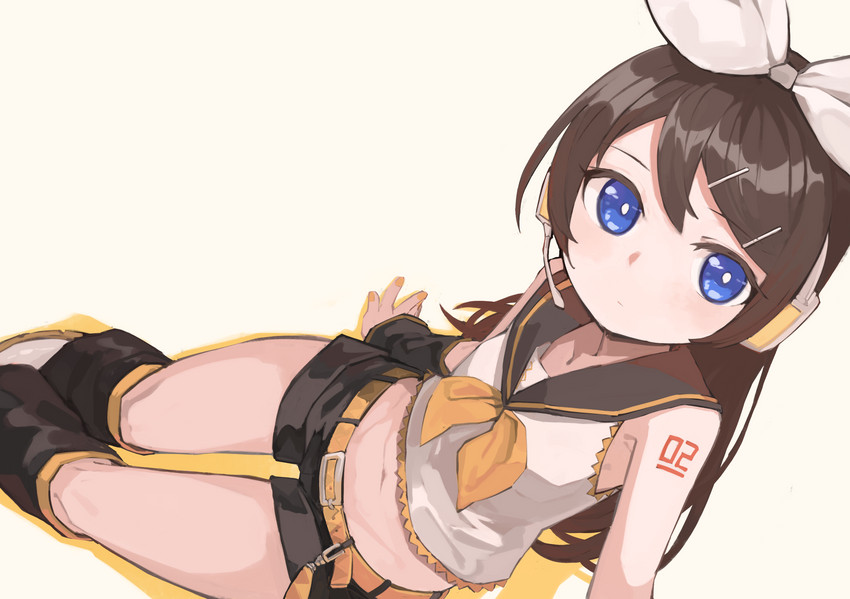 kagamine rin and kagura hikari (vocaloid and 1 more) drawn by goe_(g-o-e)