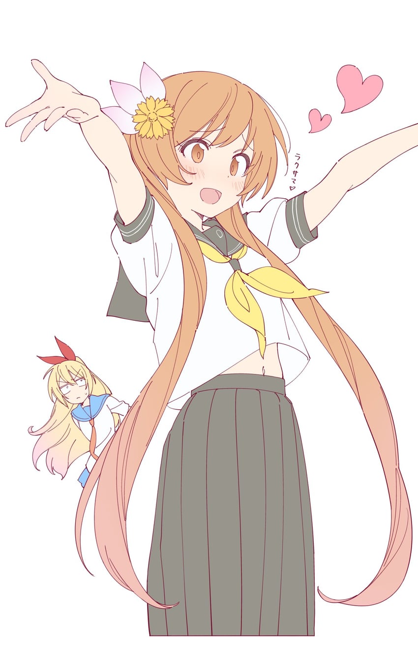 kirisaki chitoge and tachibana marika (nisekoi) drawn by rakugaki_ningen