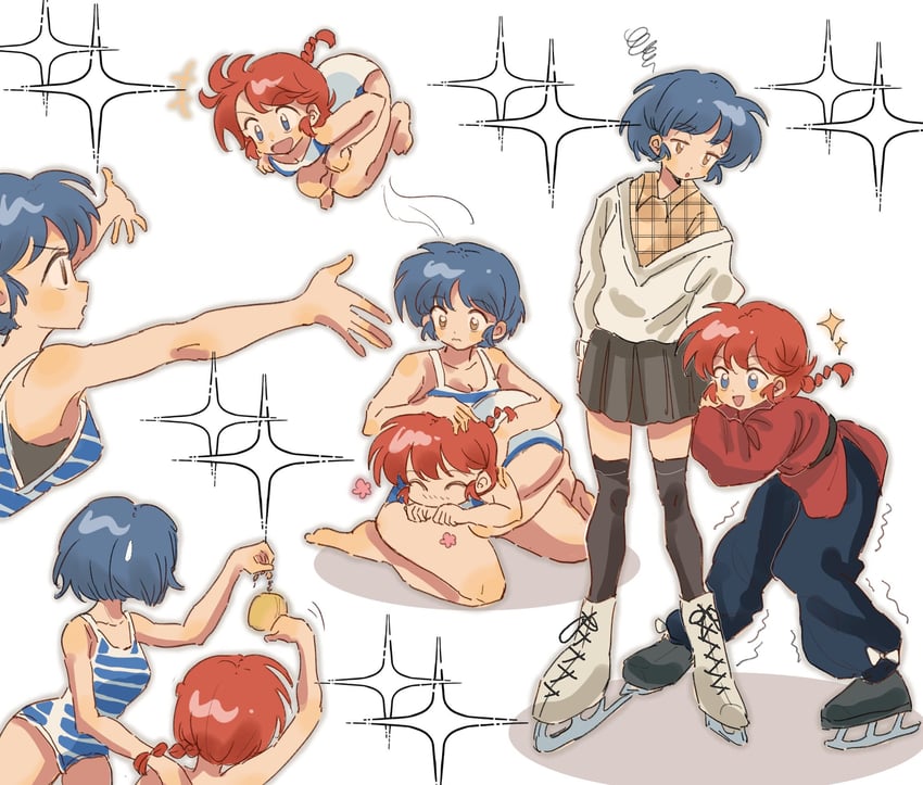 ranma-chan and tendou akane (ranma 1/2) drawn by danhuangcucu