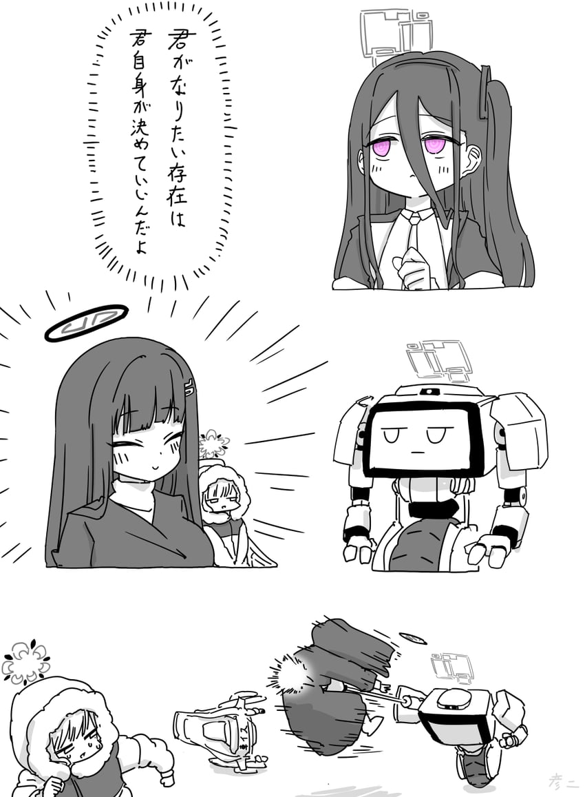 rio, himari, and kei (blue archive) drawn by nishino_hikoji