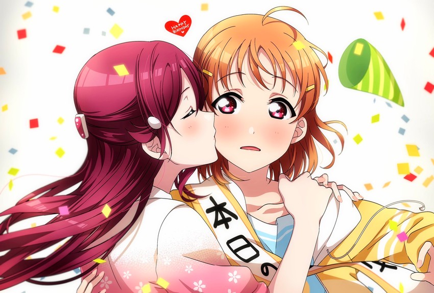 sakurauchi riko and takami chika (love live! and 1 more) drawn by kougi_hiroshi