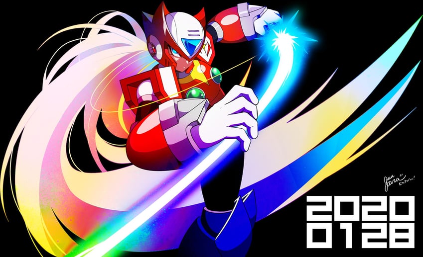 zero (mega man and 1 more) drawn by guutara