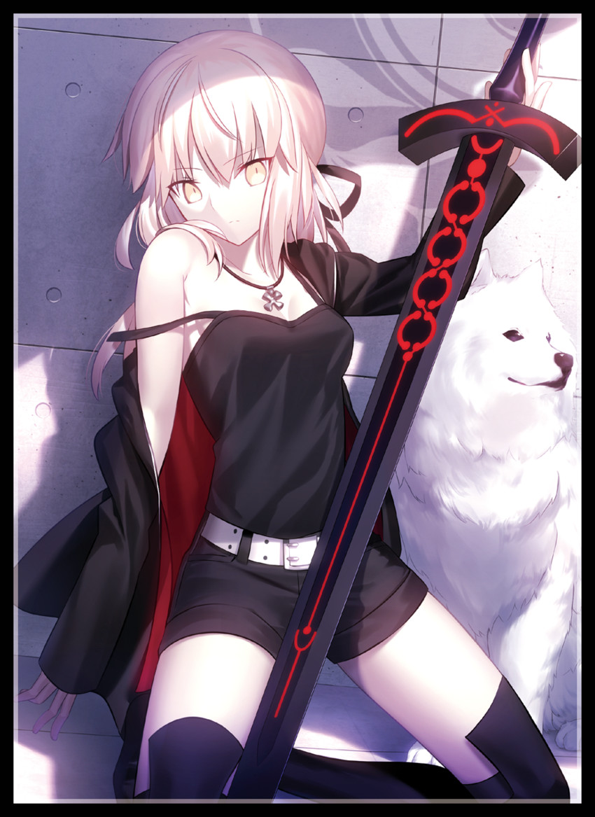 artoria pendragon, saber alter, and cavall ii (fate and 1 more) drawn by mashima_saki_(mashimasa)