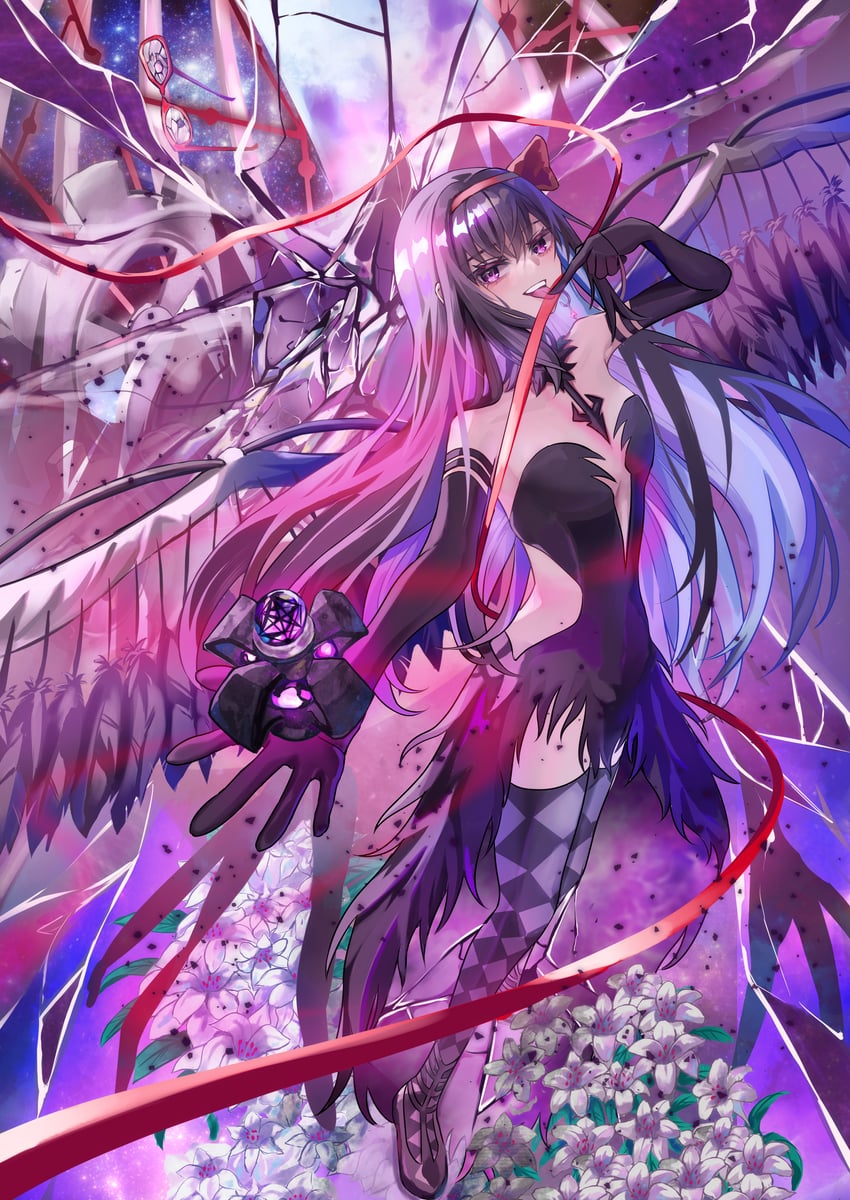 akemi homura and akuma homura (mahou shoujo madoka magica and 1 more) drawn by yoshicon