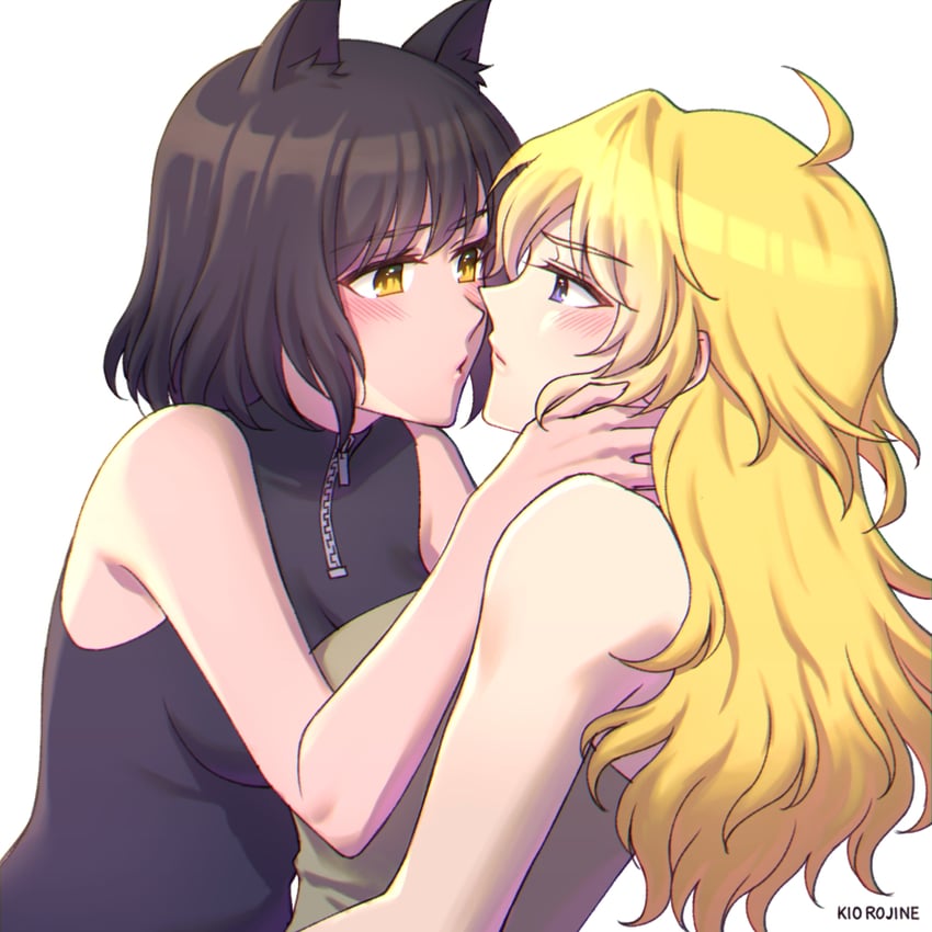 yang xiao long and blake belladonna (rwby) drawn by kio_rojine