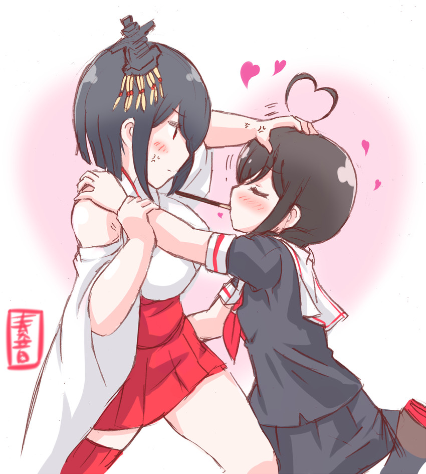 shigure and yamashiro (kantai collection) drawn by kanon_(kurogane_knights)