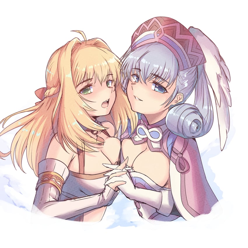 melia antiqua and fiora (xenoblade chronicles and 1 more) drawn by cat_with_a_brush