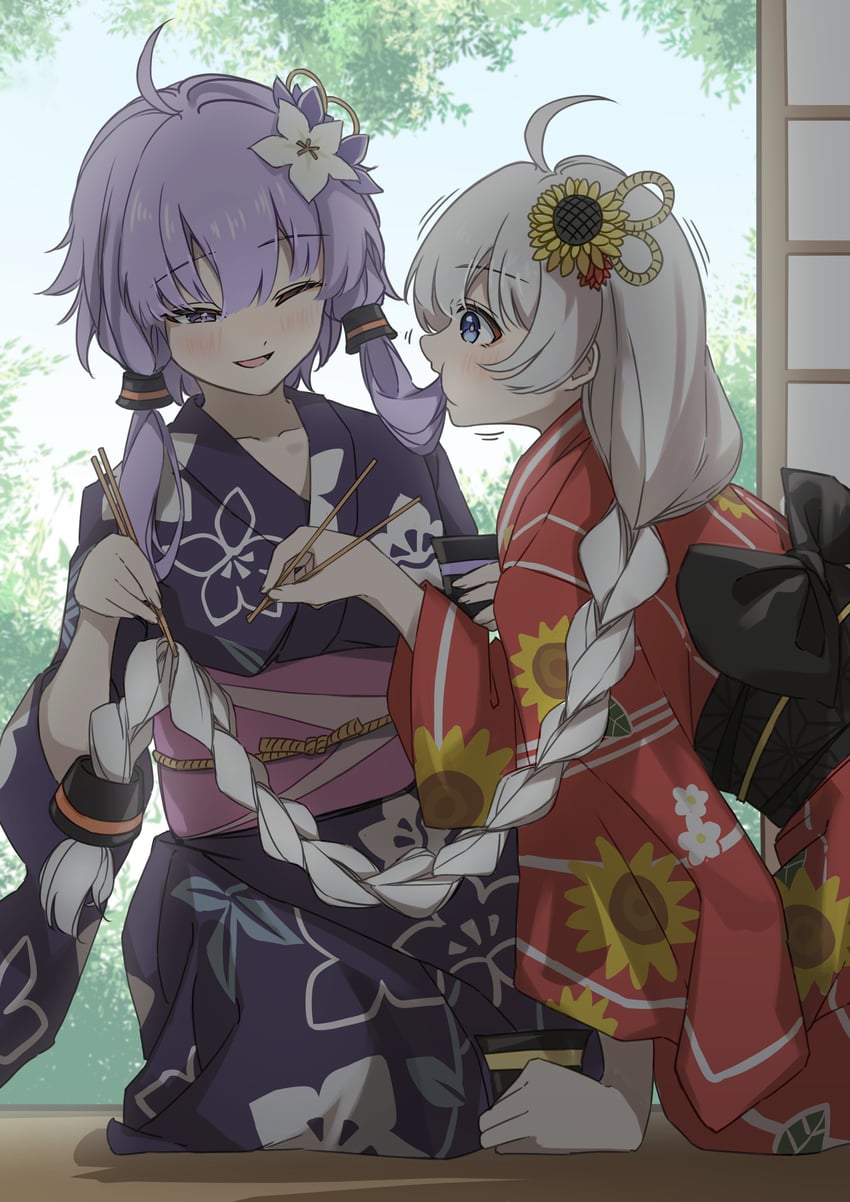 yuzuki yukari and kizuna akari (vocaloid and 1 more) drawn by hymgkamui