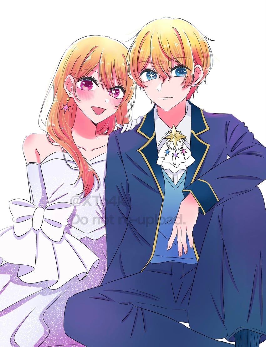 hoshino ruby and hoshino aquamarine (oshi no ko) drawn by xto4k