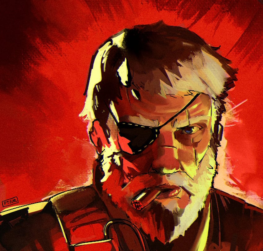 venom snake and donald trump (real life and 2 more) drawn by potassiumhere