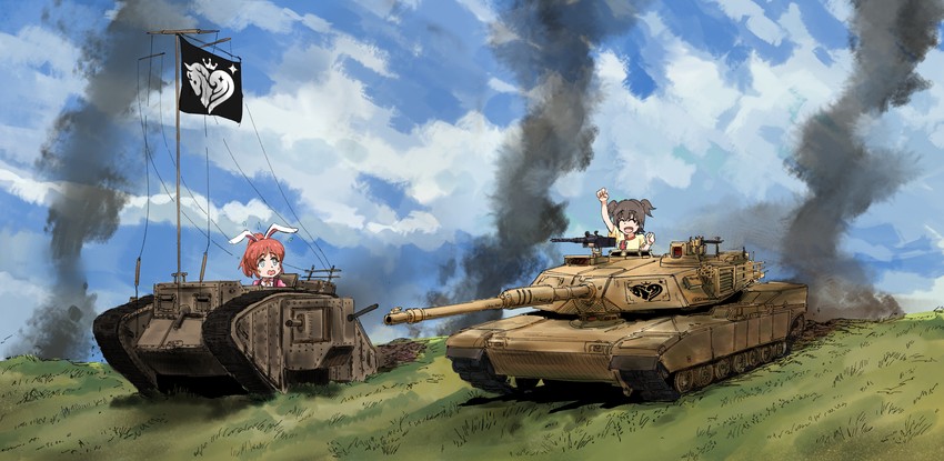 akagi miria and abe nana (idolmaster and 2 more) drawn by rocoman_(kjh48001)