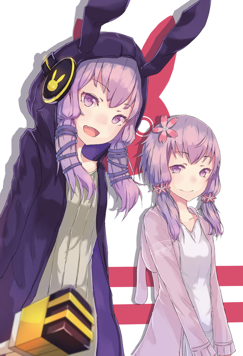 yuzuki yukari (vocaloid and 1 more) drawn by oweee