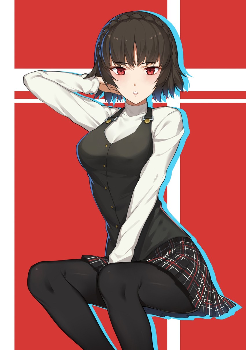 niijima makoto (persona and 1 more) drawn by hongchajun