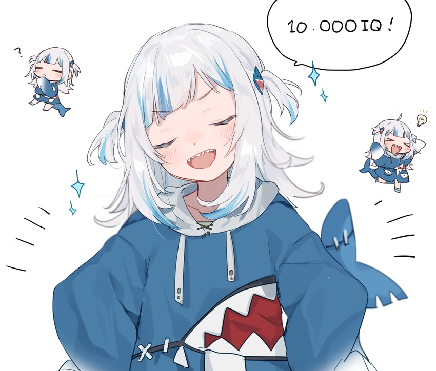 gawr gura (hololive and 1 more) drawn by mokyuko