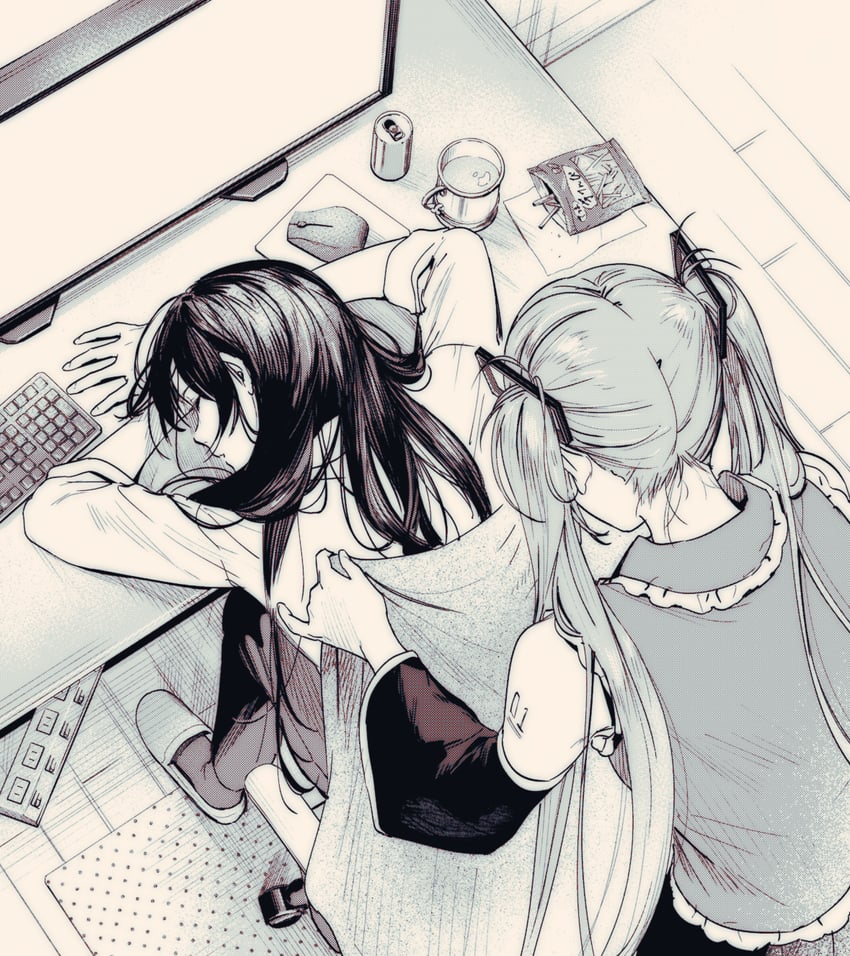 hatsune miku and chando (vocaloid and 1 more) drawn by adochansukisuki