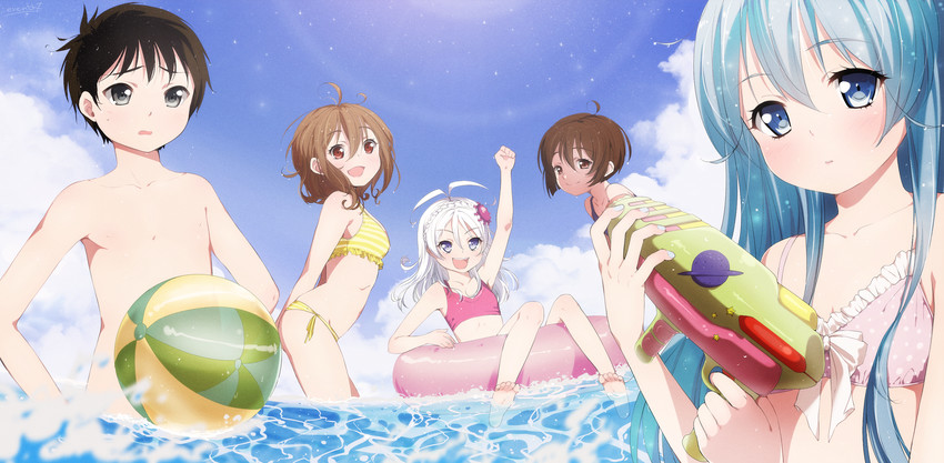 touwa erio, mifune ryuuko, maekawa, niwa makoto, and hoshimiya yashiro (denpa onna to seishun otoko) drawn by weyowang