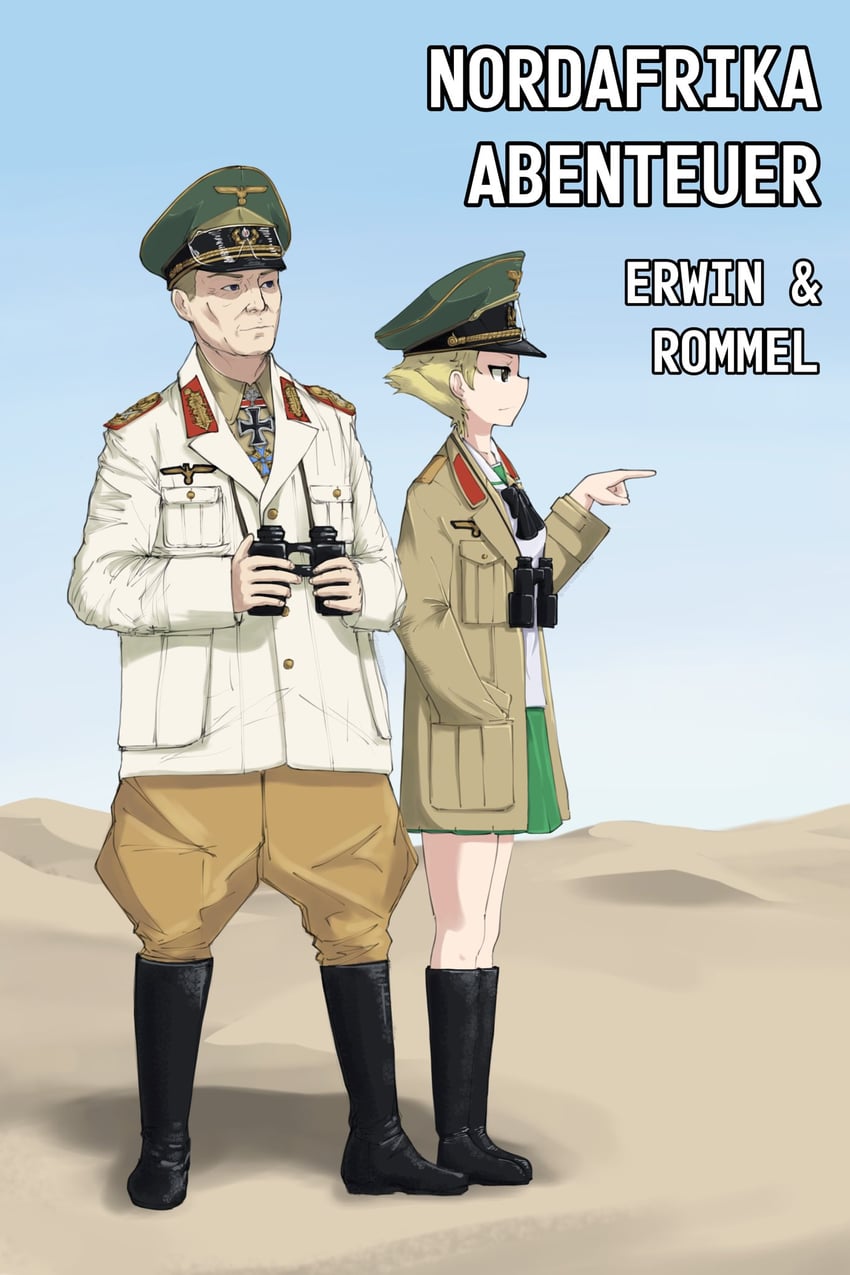 erwin and erwin rommel (girls und panzer) drawn by pharaohetcaesar