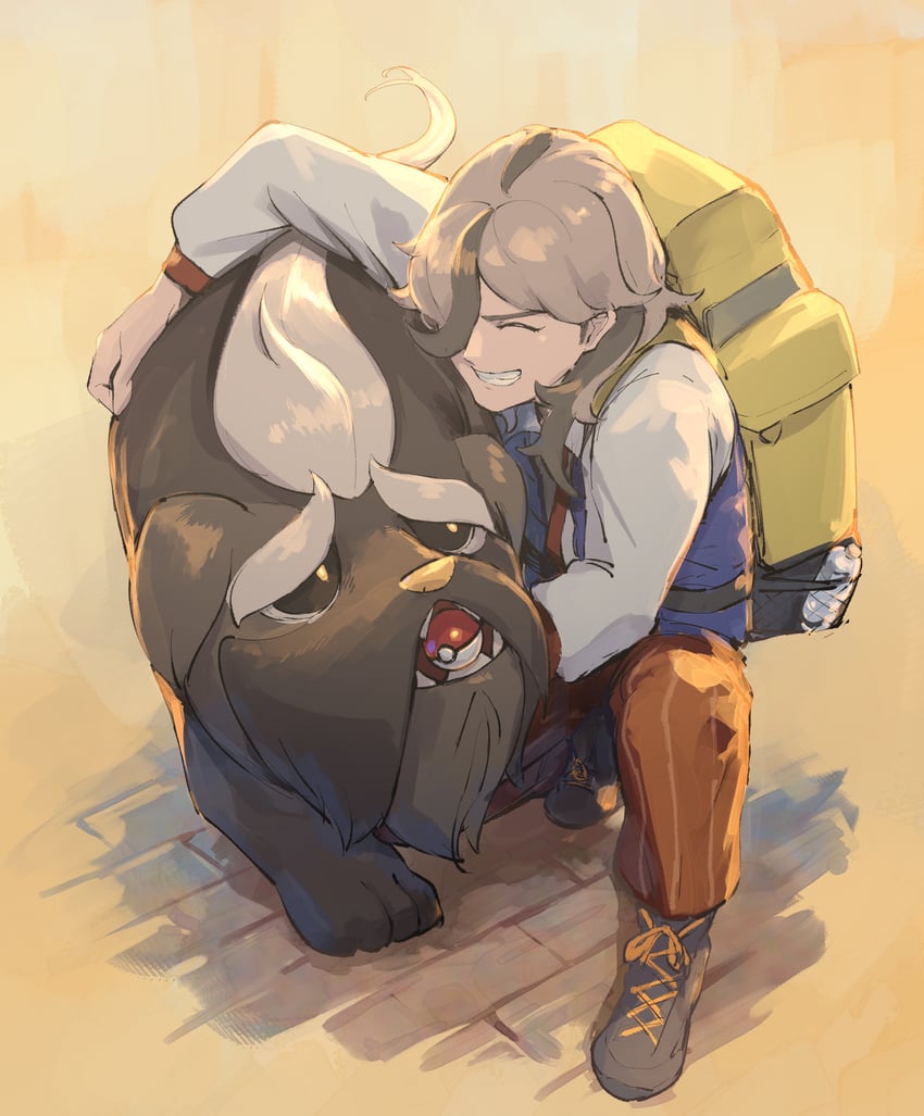 arven and mabosstiff (pokemon and 1 more) drawn by seigetsu_kotaku