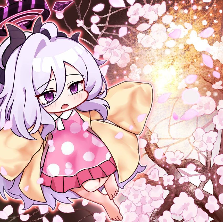 hina and ash blossom & joyous spring (blue archive and 1 more) drawn by maomaoquing