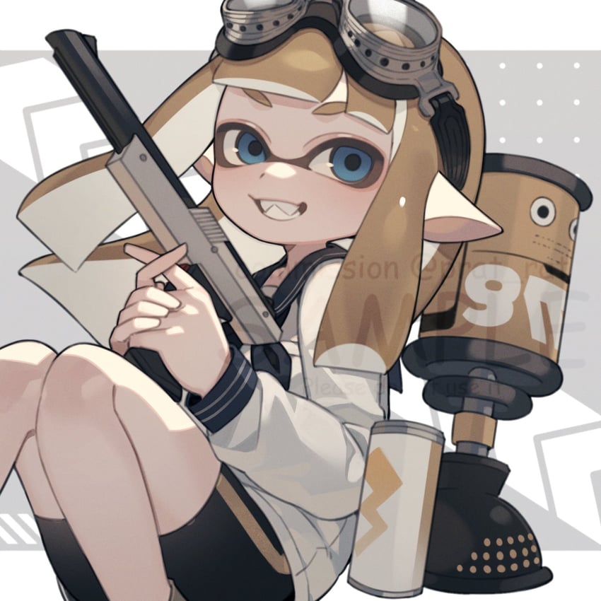 inkling player character and inkling girl (splatoon) drawn by prat_rat