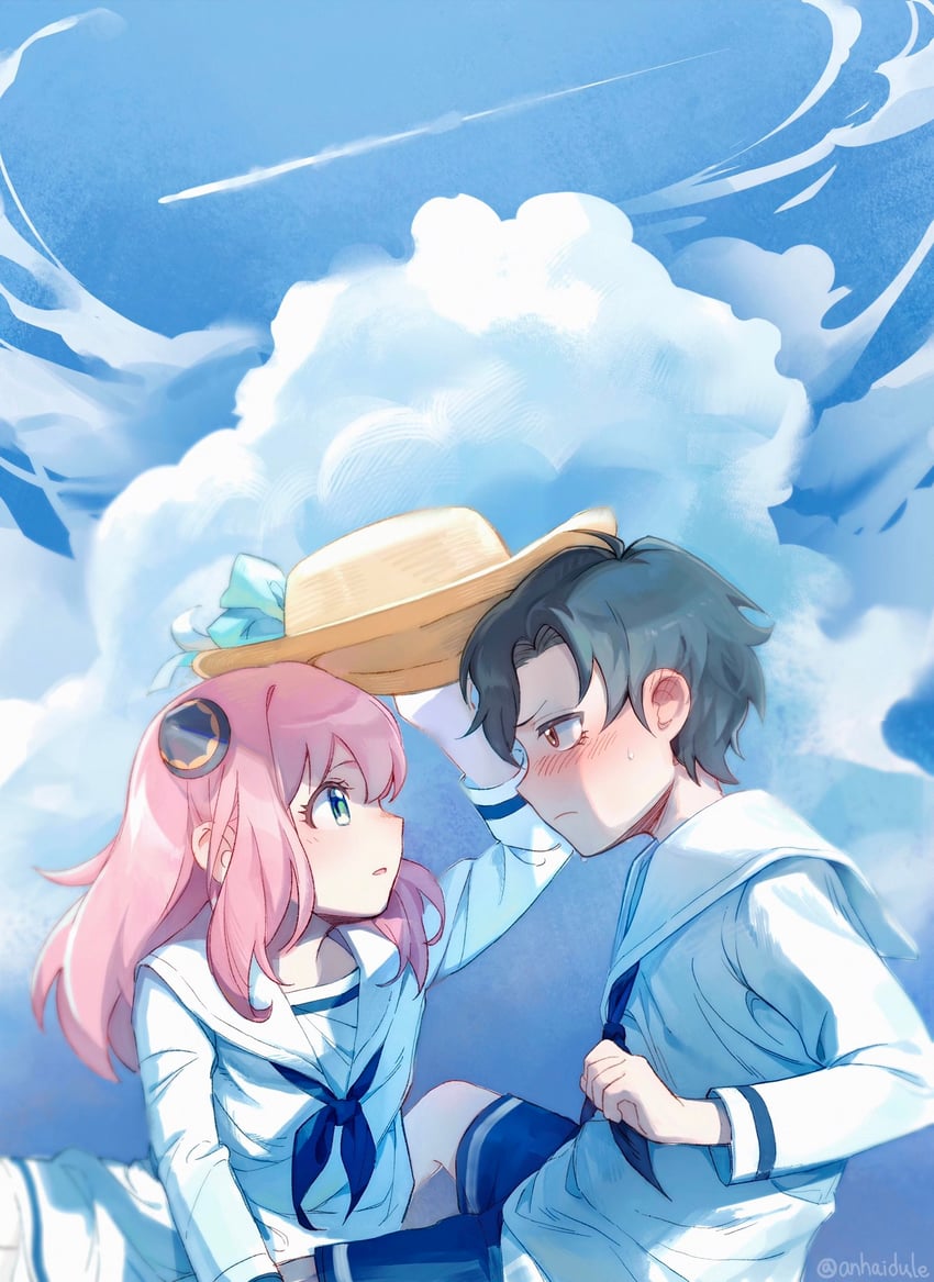 anya and damian desmond (spy x family) drawn by dule_(anhaidule)